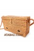 Ata ethnic square bag with leather